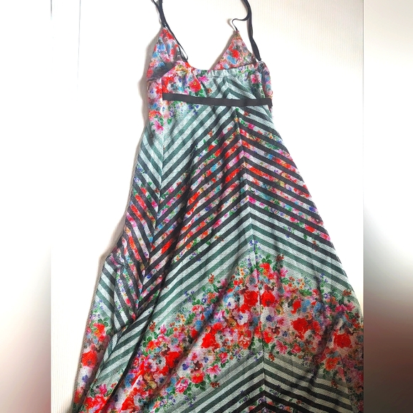 Multi Color Strappy Maxi Dress, Med - Picture 3 of 4